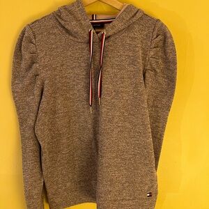 Tommy Hilfiger Sweater Women’s Large Gray Pullover Hoodie Sweatshirt